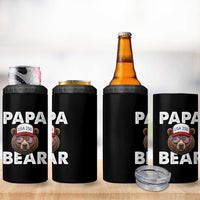 Papa Bear Father's Day 4 in 1 Can Cooler Tumbler America 250th Anniversary USA Flag July 4th