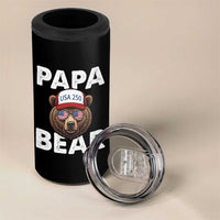 Papa Bear Father's Day 4 in 1 Can Cooler Tumbler America 250th Anniversary USA Flag July 4th