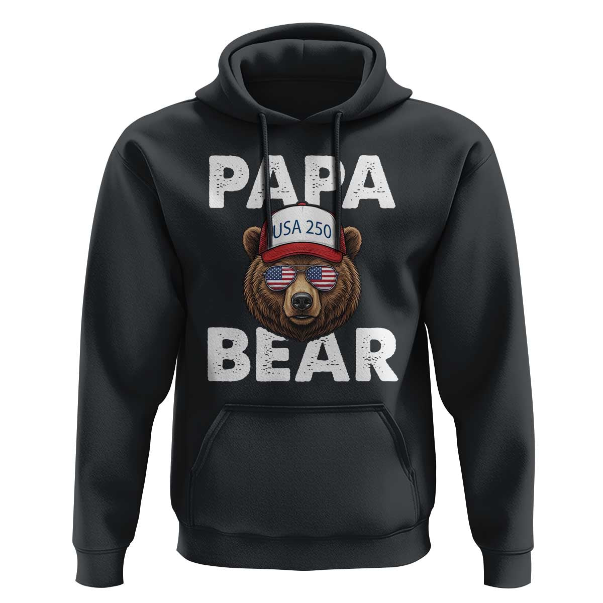 Papa Bear Father's Day Hoodie America 250th Anniversary USA Flag July 4th