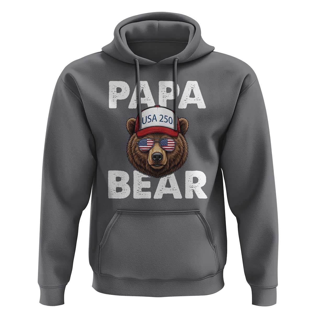 Papa Bear Father's Day Hoodie America 250th Anniversary USA Flag July 4th