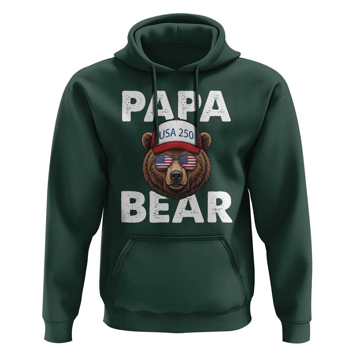 Papa Bear Father's Day Hoodie America 250th Anniversary USA Flag July 4th