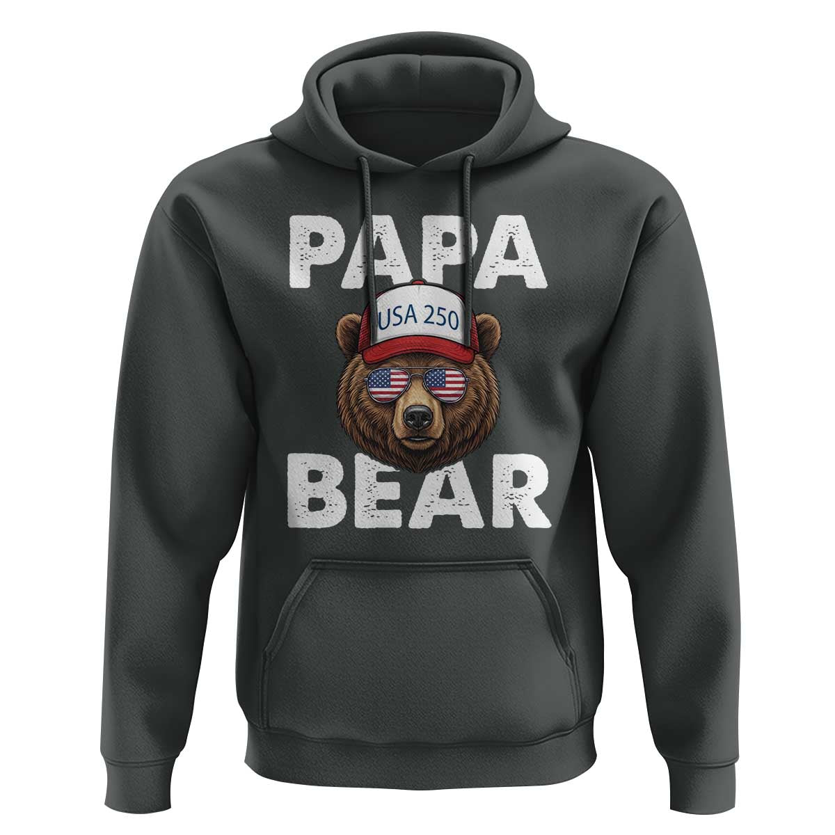 Papa Bear Father's Day Hoodie America 250th Anniversary USA Flag July 4th