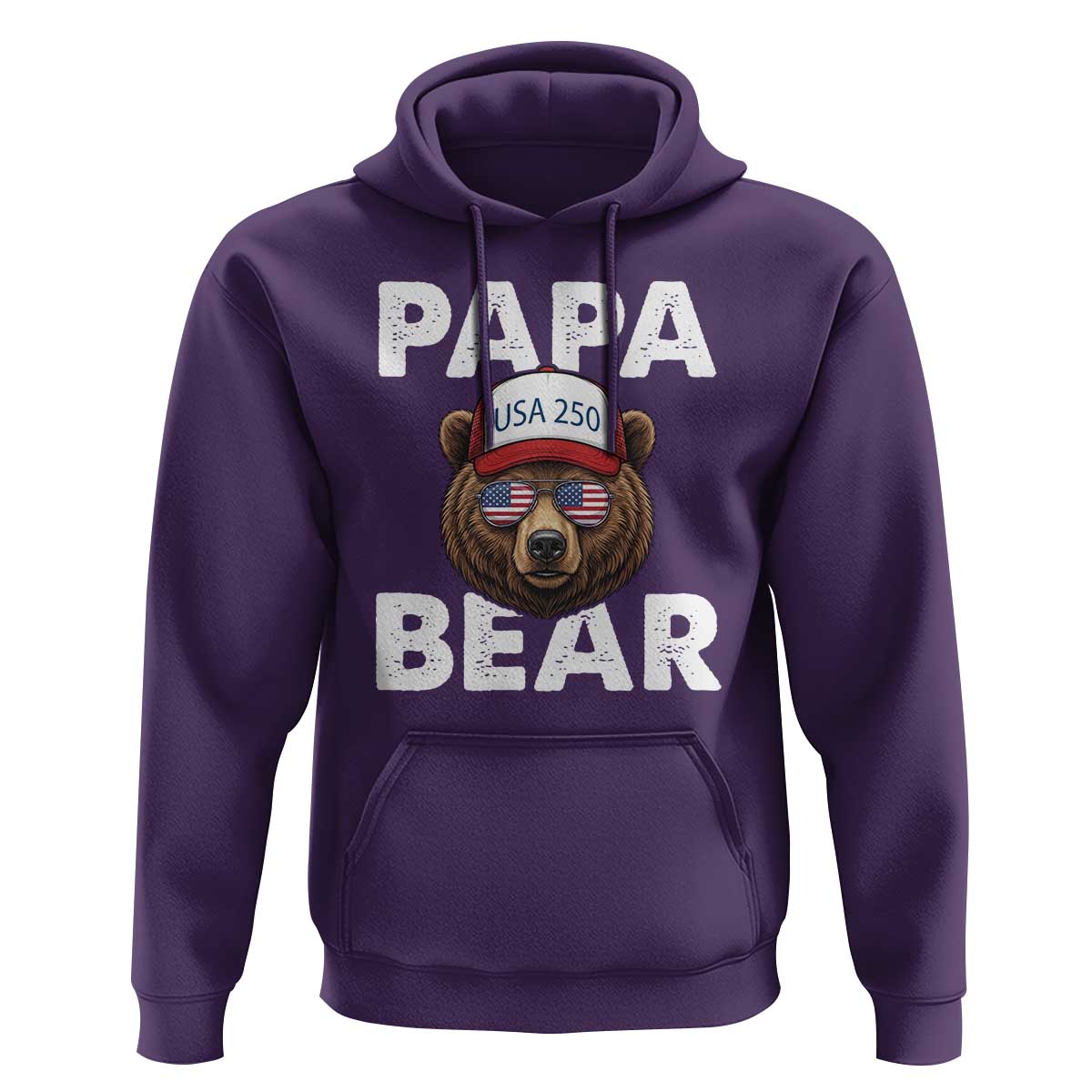 Papa Bear Father's Day Hoodie America 250th Anniversary USA Flag July 4th