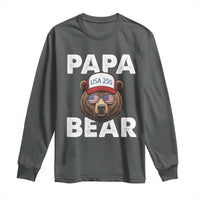 Papa Bear Father's Day Long Sleeve Shirt America 250th Anniversary USA Flag July 4th