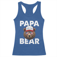 Papa Bear Father's Day Racerback Tank Top America 250th Anniversary USA Flag July 4th