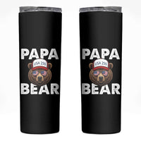 Papa Bear Father's Day Skinny Tumbler America 250th Anniversary USA Flag July 4th