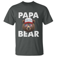 Papa Bear Father's Day T Shirt America 250th Anniversary USA Flag July 4th