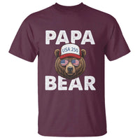Papa Bear Father's Day T Shirt America 250th Anniversary USA Flag July 4th