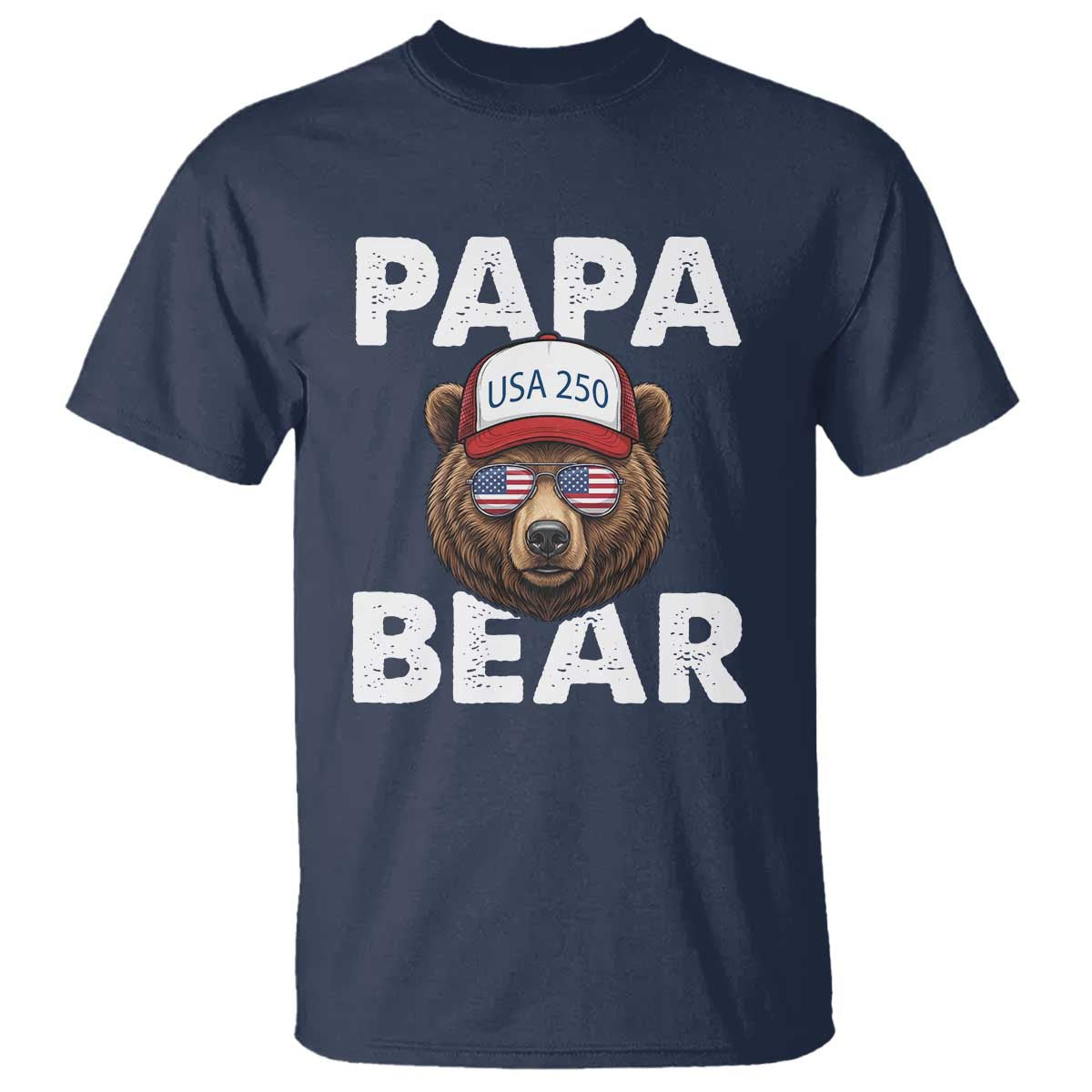 Papa Bear Father's Day T Shirt America 250th Anniversary USA Flag July 4th