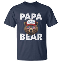Papa Bear Father's Day T Shirt America 250th Anniversary USA Flag July 4th