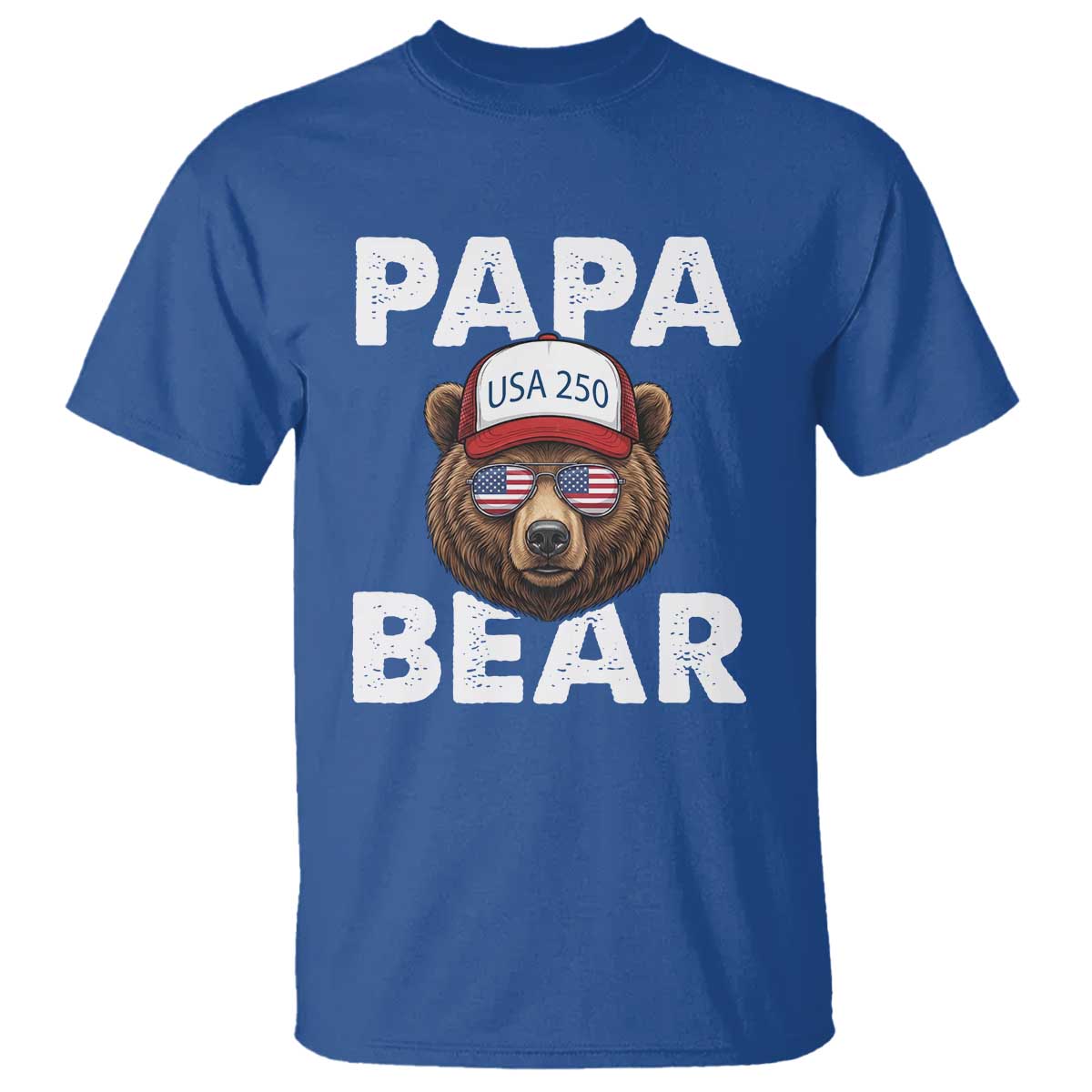 Papa Bear Father's Day T Shirt America 250th Anniversary USA Flag July 4th