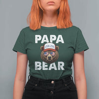 Papa Bear Father's Day T Shirt For Women America 250th Anniversary USA Flag July 4th