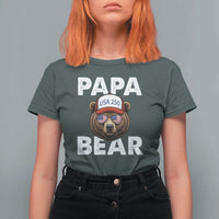 Papa Bear Father's Day T Shirt For Women America 250th Anniversary USA Flag July 4th