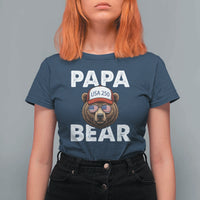 Papa Bear Father's Day T Shirt For Women America 250th Anniversary USA Flag July 4th