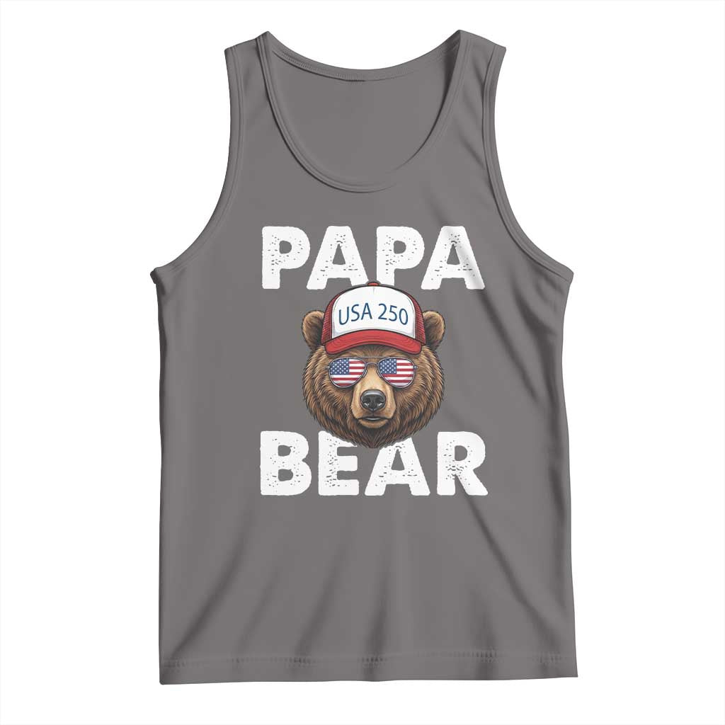 Papa Bear Father's Day Tank Top America 250th Anniversary USA Flag July 4th