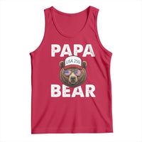 Papa Bear Father's Day Tank Top America 250th Anniversary USA Flag July 4th
