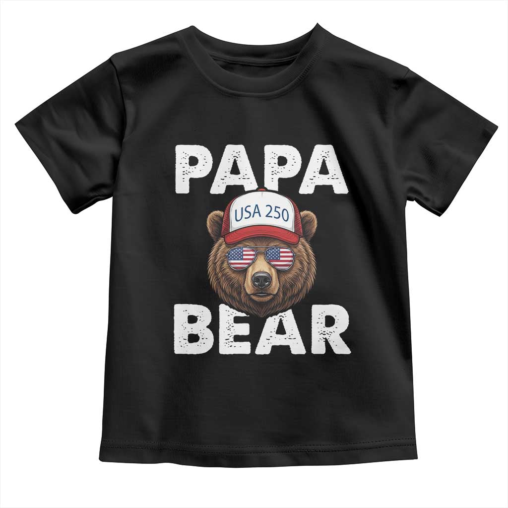 Papa Bear Father's Day Toddler T Shirt America 250th Anniversary USA Flag July 4th