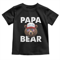 Papa Bear Father's Day Toddler T Shirt America 250th Anniversary USA Flag July 4th