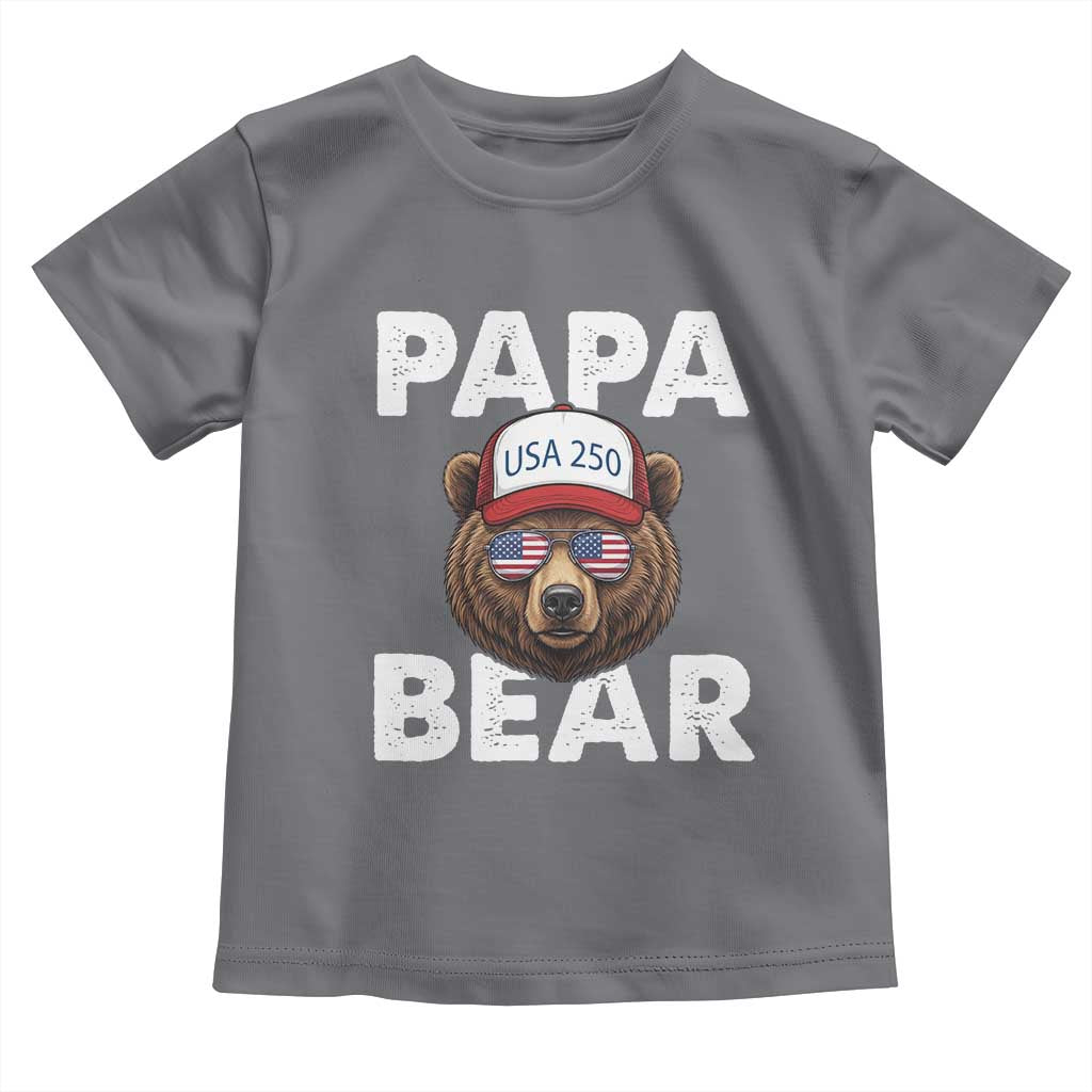 Papa Bear Father's Day Toddler T Shirt America 250th Anniversary USA Flag July 4th