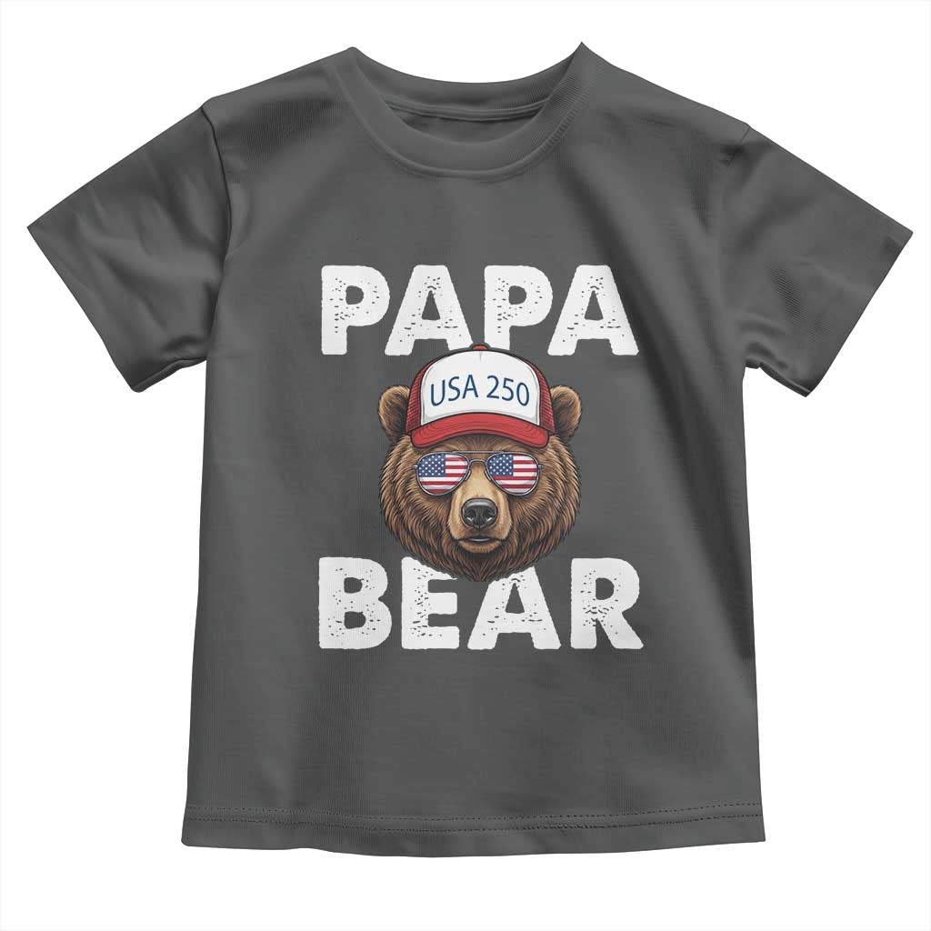 Papa Bear Father's Day Toddler T Shirt America 250th Anniversary USA Flag July 4th