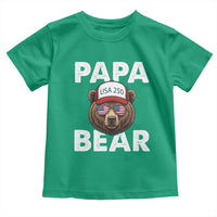 Papa Bear Father's Day Toddler T Shirt America 250th Anniversary USA Flag July 4th