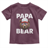 Papa Bear Father's Day Toddler T Shirt America 250th Anniversary USA Flag July 4th