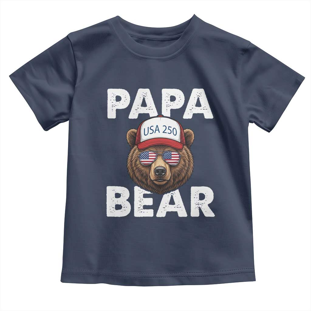 Papa Bear Father's Day Toddler T Shirt America 250th Anniversary USA Flag July 4th