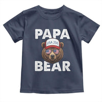 Papa Bear Father's Day Toddler T Shirt America 250th Anniversary USA Flag July 4th