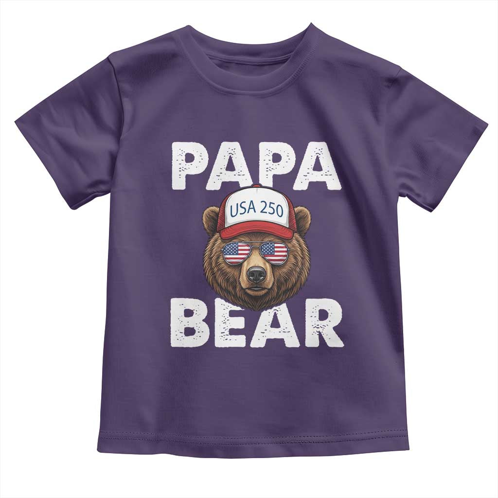 Papa Bear Father's Day Toddler T Shirt America 250th Anniversary USA Flag July 4th