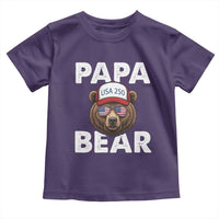 Papa Bear Father's Day Toddler T Shirt America 250th Anniversary USA Flag July 4th