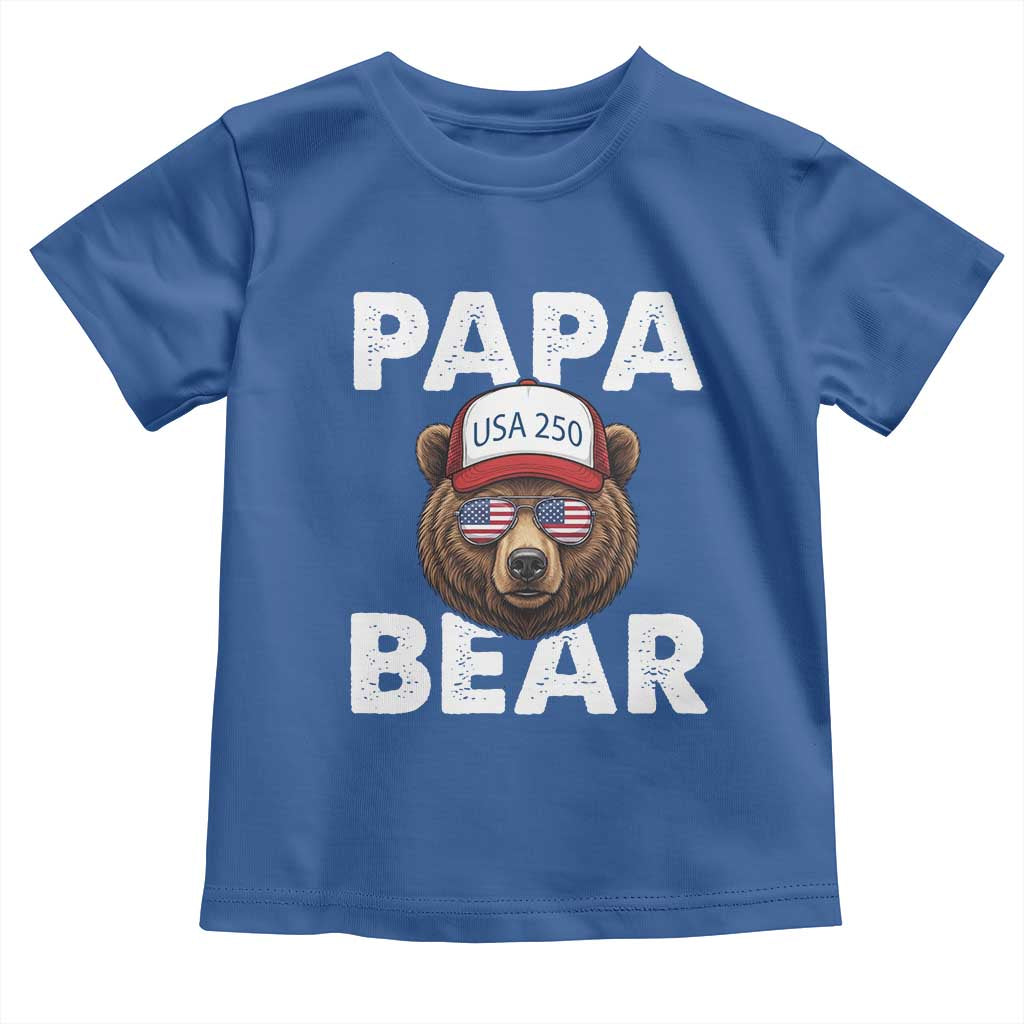Papa Bear Father's Day Toddler T Shirt America 250th Anniversary USA Flag July 4th