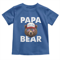 Papa Bear Father's Day Toddler T Shirt America 250th Anniversary USA Flag July 4th