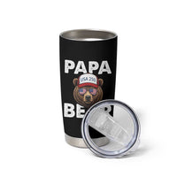 Papa Bear Father's Day Tumbler Cup America 250th Anniversary USA Flag July 4th
