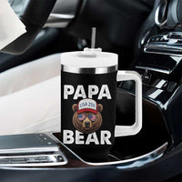 Papa Bear Father's Day Tumbler With Handle America 250th Anniversary USA Flag July 4th
