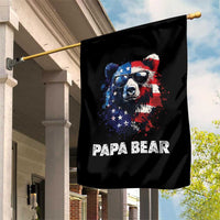 Papa Bear Father's Day Garden Flag Patriotic American Flag 4th Of July