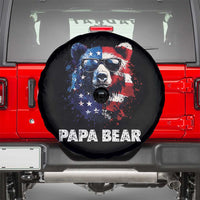 Papa Bear Father's Day Spare Tire Cover Patriotic American Flag 4th Of July