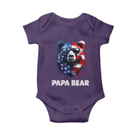 Papa Bear Father's Day Baby Onesie Patriotic American Flag 4th Of July