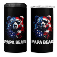 Papa Bear Father's Day 4 in 1 Can Cooler Tumbler Patriotic American Flag 4th Of July