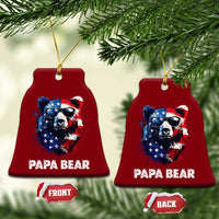 Papa Bear Father's Day Ceramic Ornament Patriotic American Flag 4th Of July