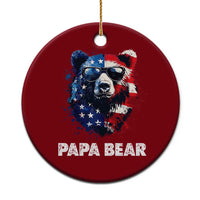 Papa Bear Father's Day Ceramic Ornament Patriotic American Flag 4th Of July