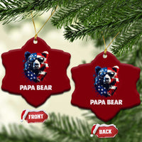 Papa Bear Father's Day Ceramic Ornament Patriotic American Flag 4th Of July