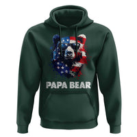 Papa Bear Father's Day Hoodie Patriotic American Flag 4th Of July