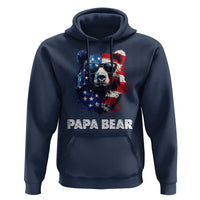 Papa Bear Father's Day Hoodie Patriotic American Flag 4th Of July