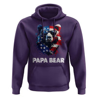 Papa Bear Father's Day Hoodie Patriotic American Flag 4th Of July