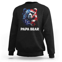 Papa Bear Father's Day Sweatshirt Patriotic American Flag 4th Of July