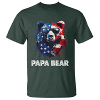 Papa Bear Father's Day T Shirt Patriotic American Flag 4th Of July