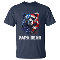 Papa Bear Father's Day T Shirt Patriotic American Flag 4th Of July