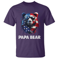 Papa Bear Father's Day T Shirt Patriotic American Flag 4th Of July