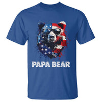 Papa Bear Father's Day T Shirt Patriotic American Flag 4th Of July
