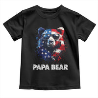 Papa Bear Father's Day Toddler T Shirt Patriotic American Flag 4th Of July